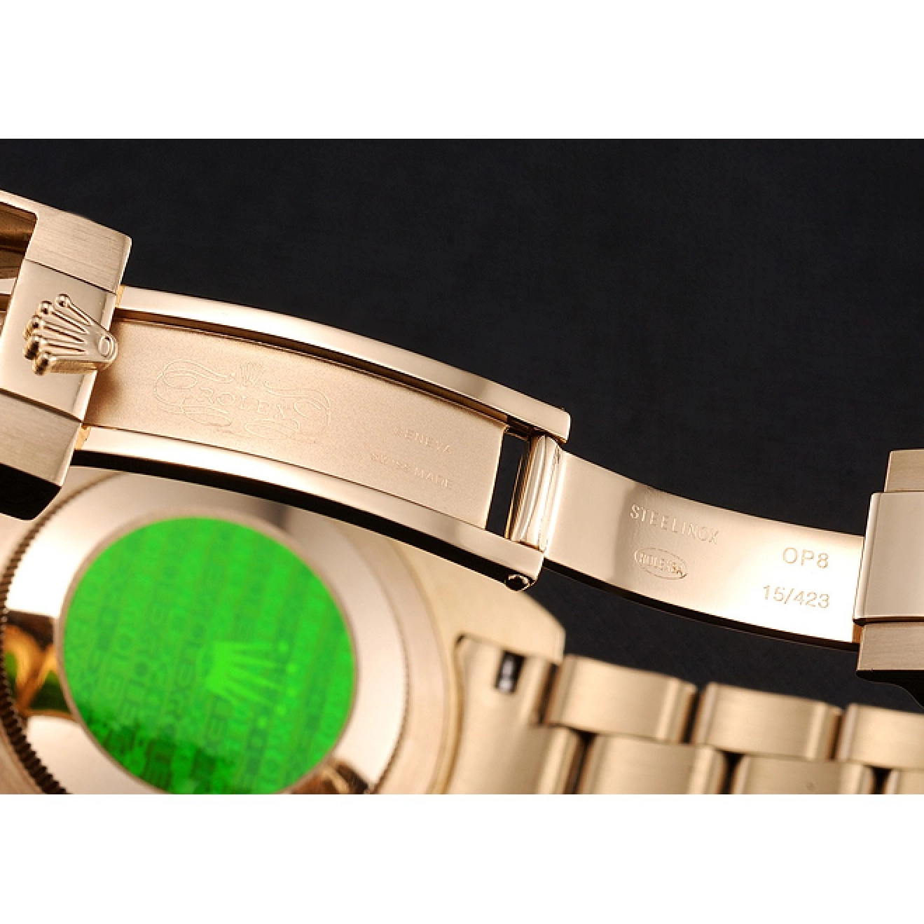 MiroTime 0810 Swiss Rolex Submariner Gold Dial With Diamond Markings Black Bezel Yellow Gold Case And Bracelet